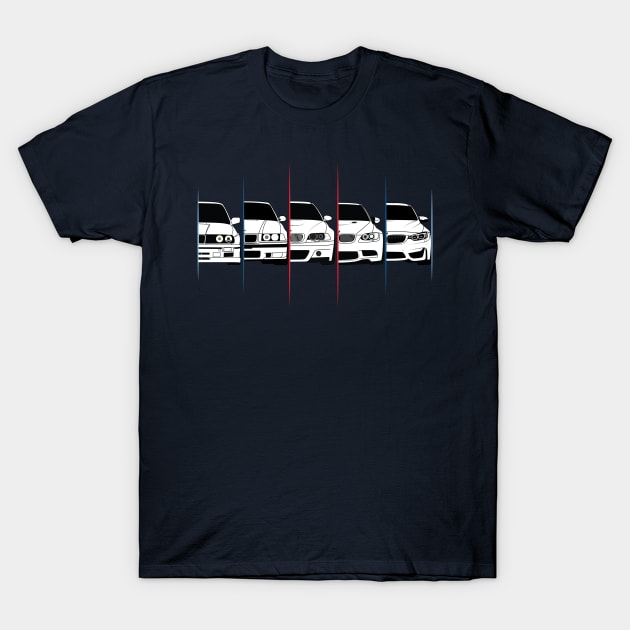 3 Series Generations T-Shirt by AutomotiveArt